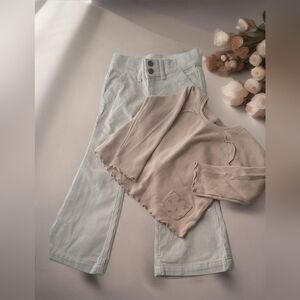 Easy Peasy Organic Cotton Top 4T /There Abouts flare pants 5 Bundle